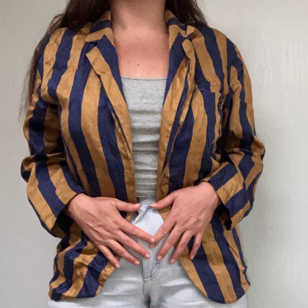 Striped Blue and Gold Blazer